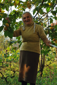 Eliso Tsirekidze and her mother in their family household.